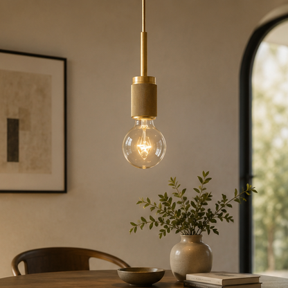 RoyaleGlow Vintage Brass Mini Pendant Light - Industrial Edison Style Hanging Fixture