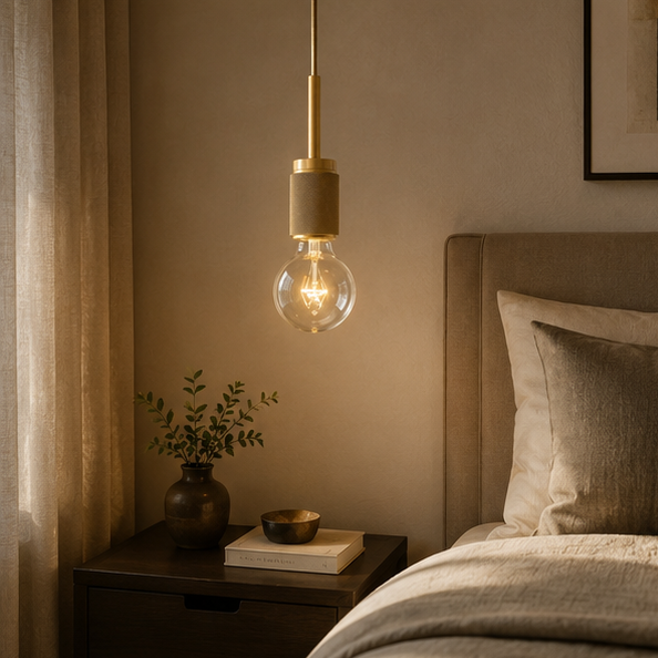 RoyaleGlow Vintage Brass Mini Pendant Light - Industrial Edison Style Hanging Fixture