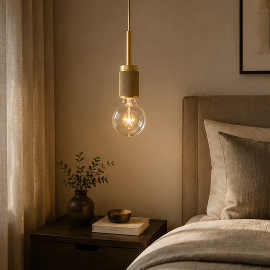 RoyaleGlow Vintage Brass Mini Pendant Light - Industrial Edison Style Hanging Fixture