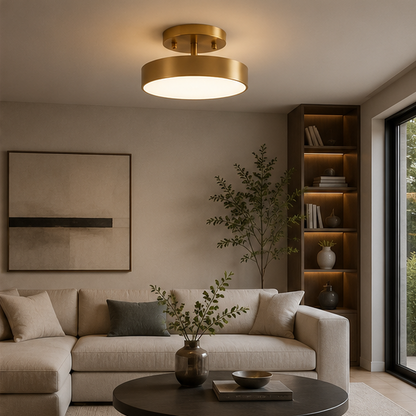 LuxRoyale Modern Gold LED Ceiling Spotlight - Dimmable Rotating Directional Flush Mount