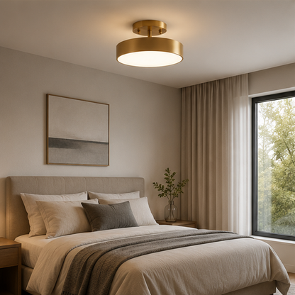 LuxRoyale Modern Gold LED Ceiling Spotlight - Dimmable Rotating Directional Flush Mount