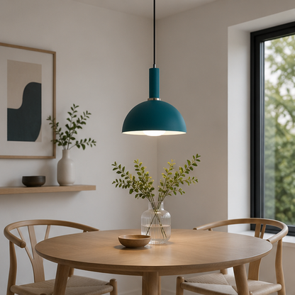 Royelux Modern Aqua Blue Pendant Light - Adjustable Hanging Lamp for Kitchen Island