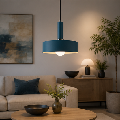 Royelux Modern Aqua Blue Pendant Light - Adjustable Hanging Lamp for Kitchen Island