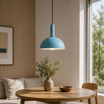 Royelux Modern Aqua Blue Pendant Light - Adjustable Hanging Lamp for Kitchen Island