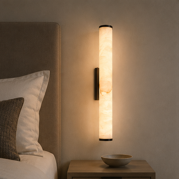 LuxRoyale Spanish Marble Copper Wall Sconce - Modern & Minimalist Wall Light