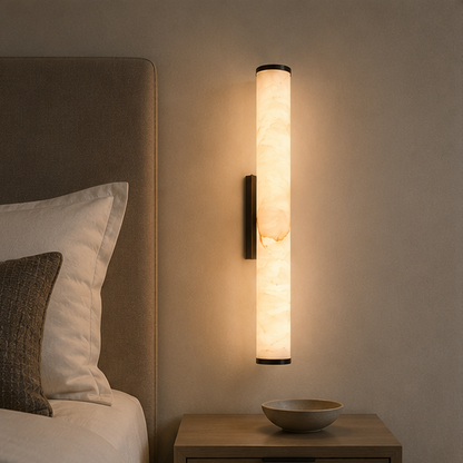 LuxRoyale Spanish Marble Copper Wall Sconce - Modern & Minimalist Wall Light