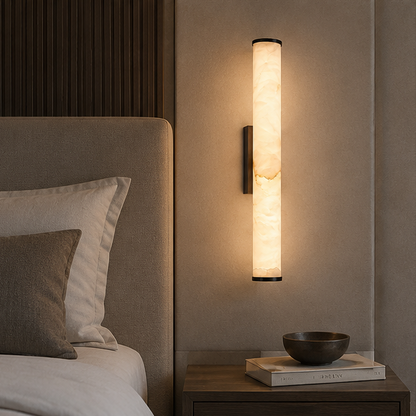 LuxRoyale Spanish Marble Copper Wall Sconce - Modern & Minimalist Wall Light