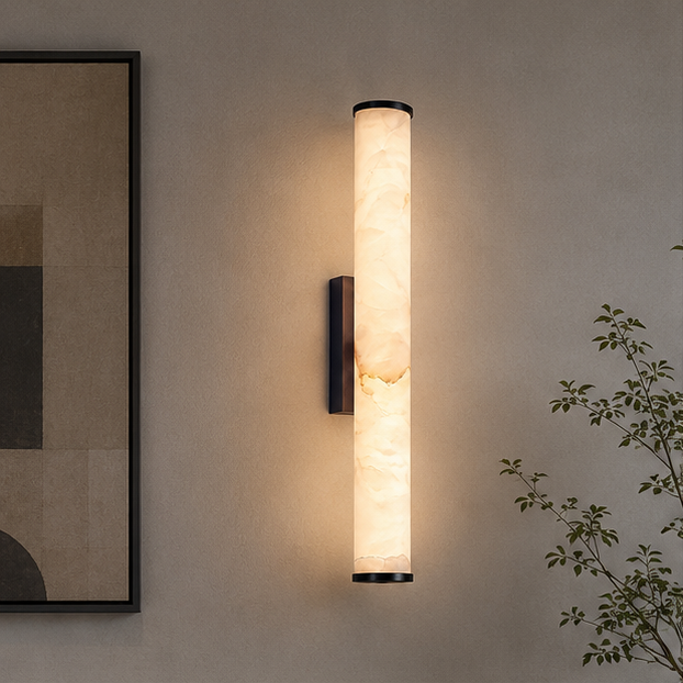 LuxRoyale Spanish Marble Copper Wall Sconce - Modern & Minimalist Wall Light