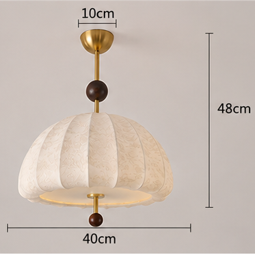 RoyaleGlow Pleated Fabric Semi-Flush Mount Ceiling Light with Botanical Print