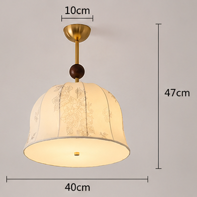 RoyaleGlow Pleated Fabric Semi-Flush Mount Ceiling Light with Botanical Print