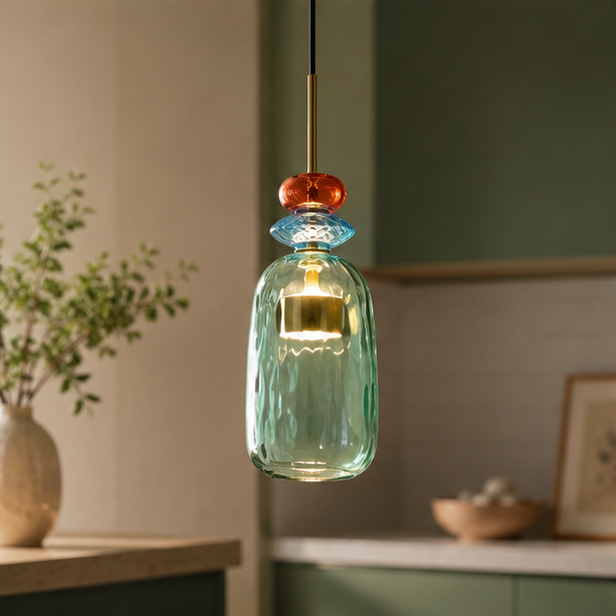 olored Bar Counter Restaurant Light Bedroom Bedside Pendant Light Nordic Macaron Colored Glass Pendant Light