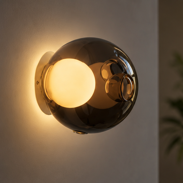 RoyaleGlow Modern Glass Sphere Wall Sconce - Elegant Ambient Lighting Fixture