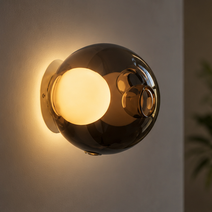 RoyaleGlow Modern Glass Sphere Wall Sconce - Elegant Ambient Lighting Fixture