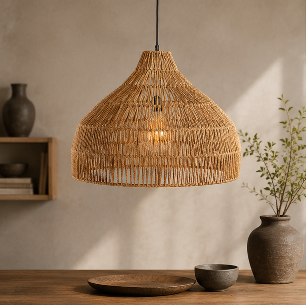 Royallure Rattan Pendant Light - Handmade Bohemian Kitchen Hanging Lights