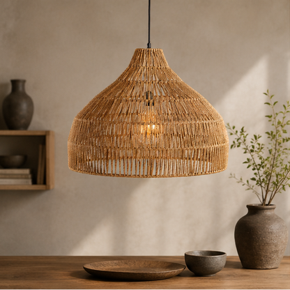 Royallure Rattan Pendant Light - Handmade Bohemian Kitchen Hanging Lights