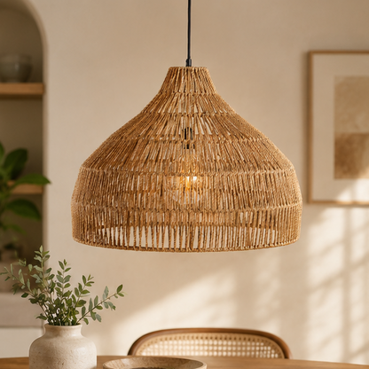 Royallure Rattan Pendant Light - Handmade Bohemian Kitchen Hanging Lights