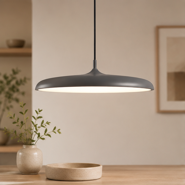 Royallure Modern LED Kitchen Pendant Light - Adjustable Height Flying Saucer Design