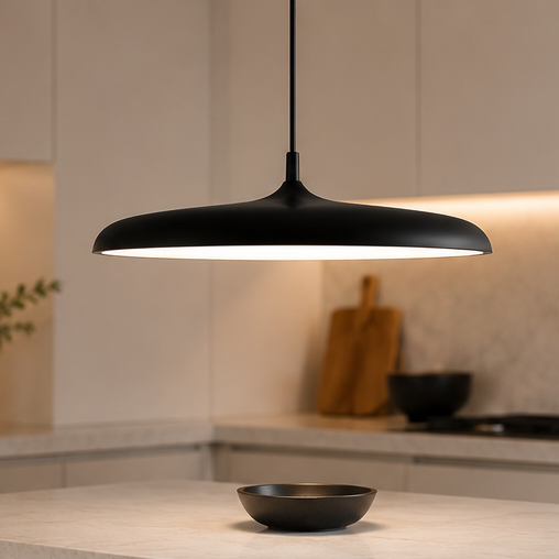 Royallure Modern LED Kitchen Pendant Light - Adjustable Height Flying Saucer Design
