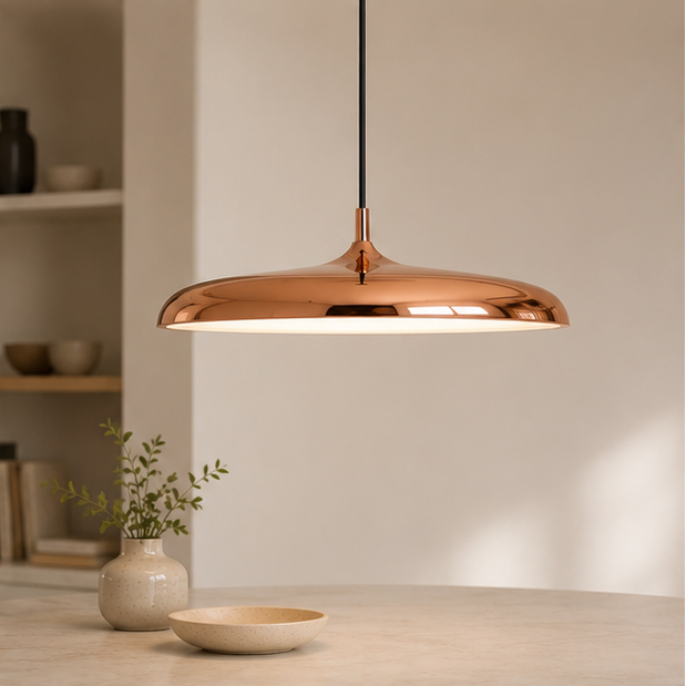 Royallure Modern LED Kitchen Pendant Light - Adjustable Height Flying Saucer Design
