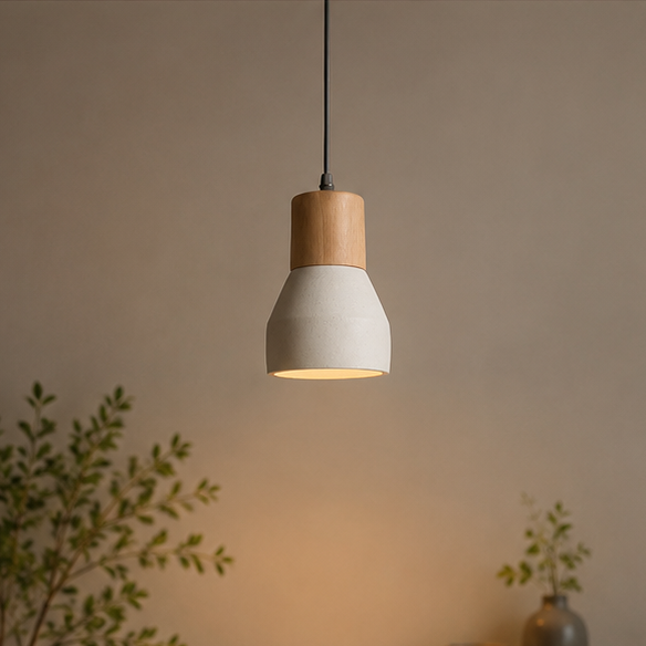 Royallure Minimalist Cement Pendant Light for Modern Kitchen and Dining Spaces 