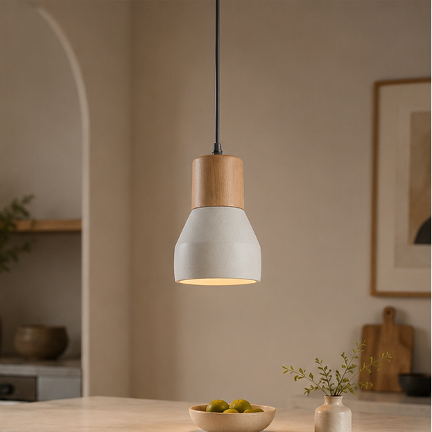 Royaleva Minimalist Cement Pendant Light - Modern Kitchen Dining Lighting