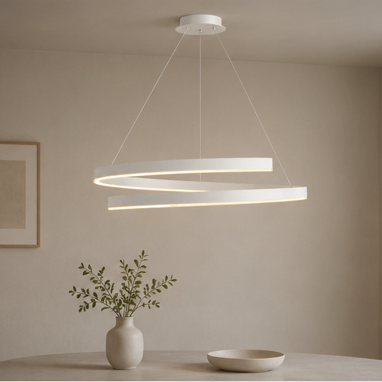 Royaleva Artistic Spiral Chandelier - Round Ceiling Lighting Fixtures for Modern Spaces