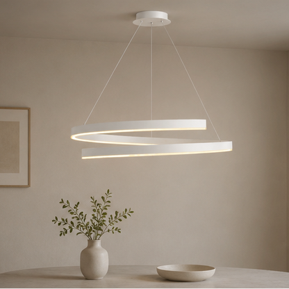 Royaleva Artistic Spiral Chandelier - Round Ceiling Lighting Fixtures for Modern Spaces