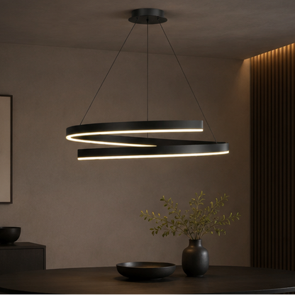Royaleva Artistic Spiral Chandelier - Round Ceiling Lighting Fixtures for Modern Spaces