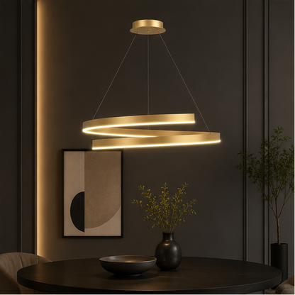 Royaleva Artistic Spiral Chandelier - Round Ceiling Lighting Fixtures for Modern Spaces
