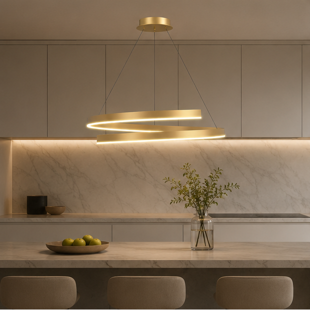 Royaleva Artistic Spiral Chandelier - Round Ceiling Lighting Fixtures for Modern Spaces