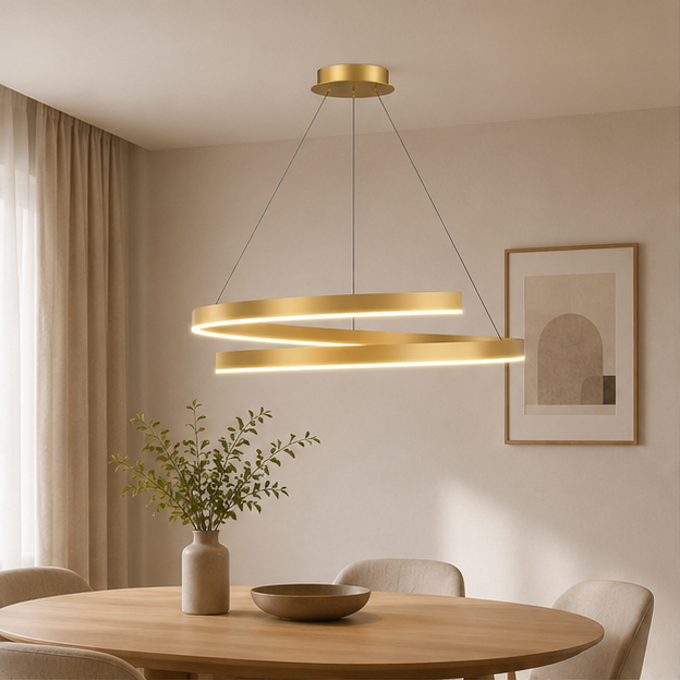 Royaleva Artistic Spiral Chandelier - Round Ceiling Lighting Fixtures for Modern Spaces