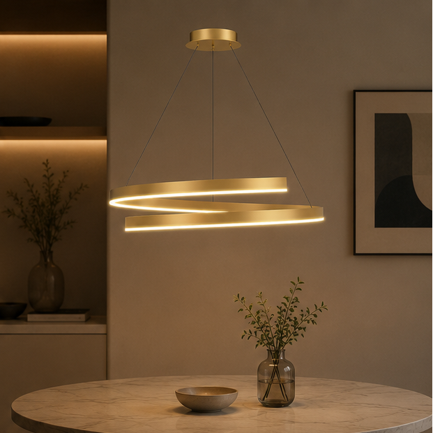 Royaleva Artistic Spiral Chandelier - Round Ceiling Lighting Fixtures for Modern Spaces