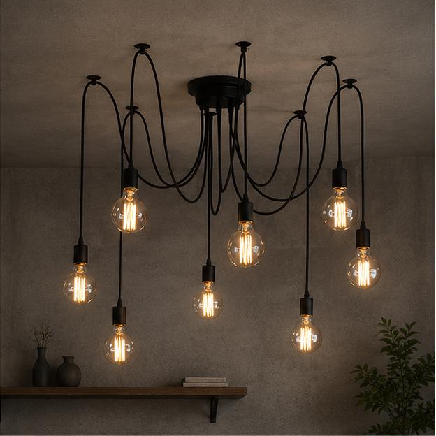RoyaleGlow Industrial Vintage Pendant Chandelier for Home Decor