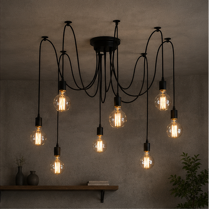 RoyaleGlow Industrial Vintage Pendant Chandelier for Home Decor