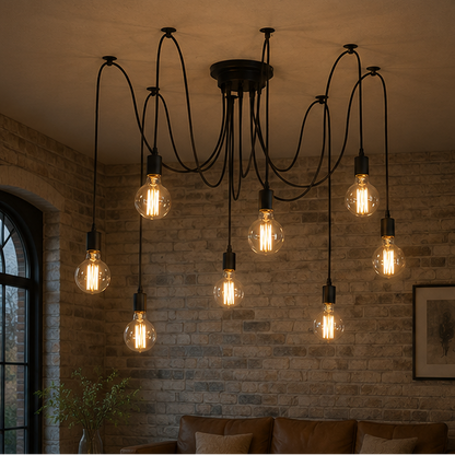 RoyaleGlow Industrial Vintage Pendant Chandelier for Home Decor