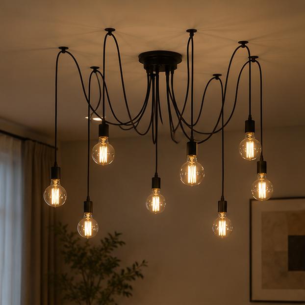 RoyaleGlow Industrial Vintage Pendant Chandelier for Home Decor