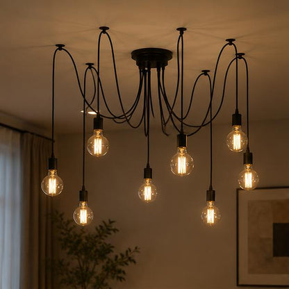 RoyaleGlow Industrial Vintage Pendant Chandelier for Home Decor
