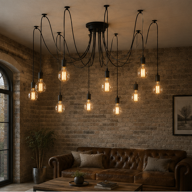 RoyaleGlow Industrial Vintage Pendant Chandelier for Home Decor