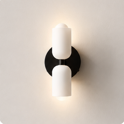 RoyaleGlow Double Head Wall Sconce - Vintage Glass Wall Light for Bedside, Dining & Hallway