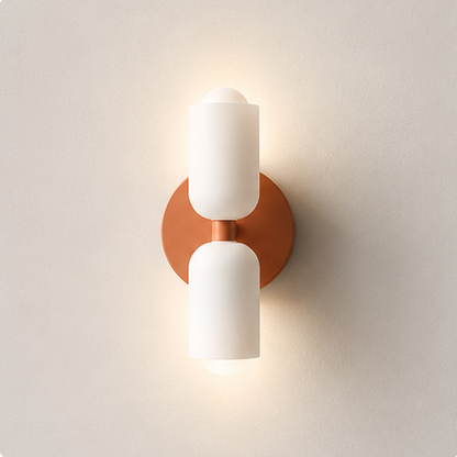 RoyaleGlow Double Head Wall Sconce - Vintage Glass Wall Light for Bedside, Dining & Hallway