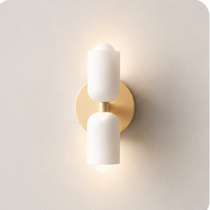 RoyaleGlow Double Head Wall Sconce - Vintage Glass Wall Light for Bedside, Dining & Hallway