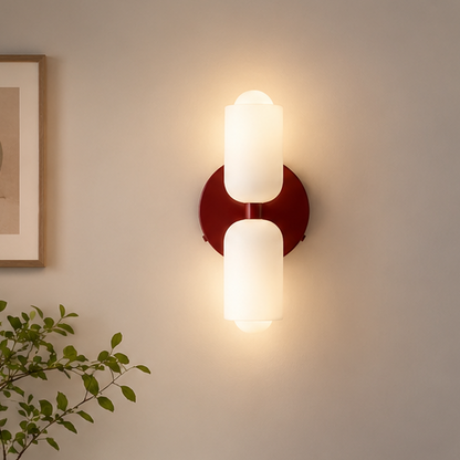 RoyaleGlow Double Head Wall Sconce - Vintage Glass Wall Light for Bedside, Dining & Hallway