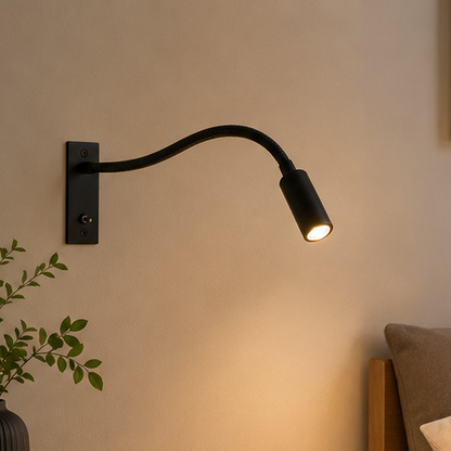 Royallure Adjustable Reading Light for Bedside - Wall Mounted Gooseneck Wall Lamp
