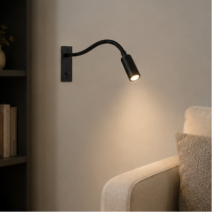 Royallure Adjustable Reading Light for Bedside - Wall Mounted Gooseneck Wall Lamp