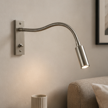 Royallure Adjustable Reading Light for Bedside - Wall Mounted Gooseneck Wall Lamp