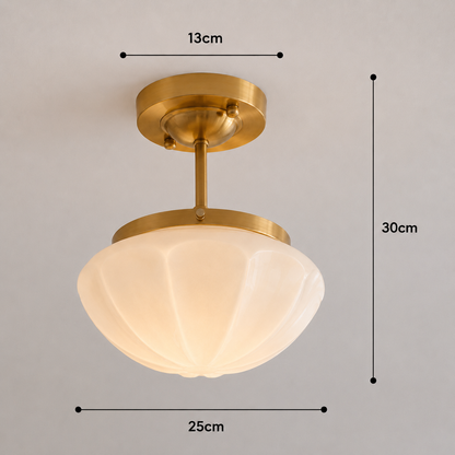 Royallure White Jade Glass Chandelier with Antique Copper Finish for Living Room & Entryway