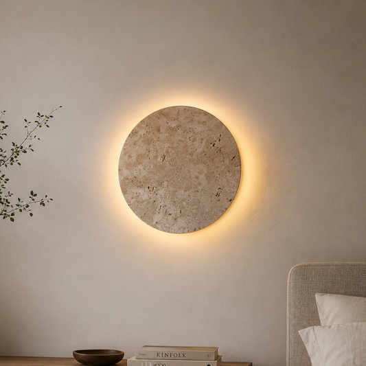 Stone-Inspired Round Wall Lamp