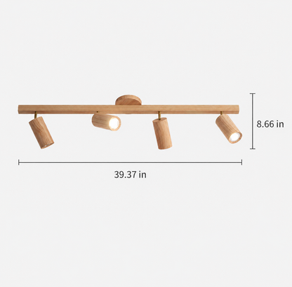 Royelux Oak Wood LED Ceiling Spotlight – Adjustable Modern Sustainable Lamp