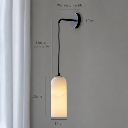 Royelux Modern Natural Marble Wall Sconce - Elegant Stone & Brass Wall Light