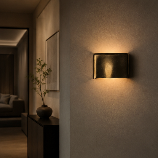 RoyaleGlow Modern Gold Curved LED Wall Light Waterproof Up Down Sconce